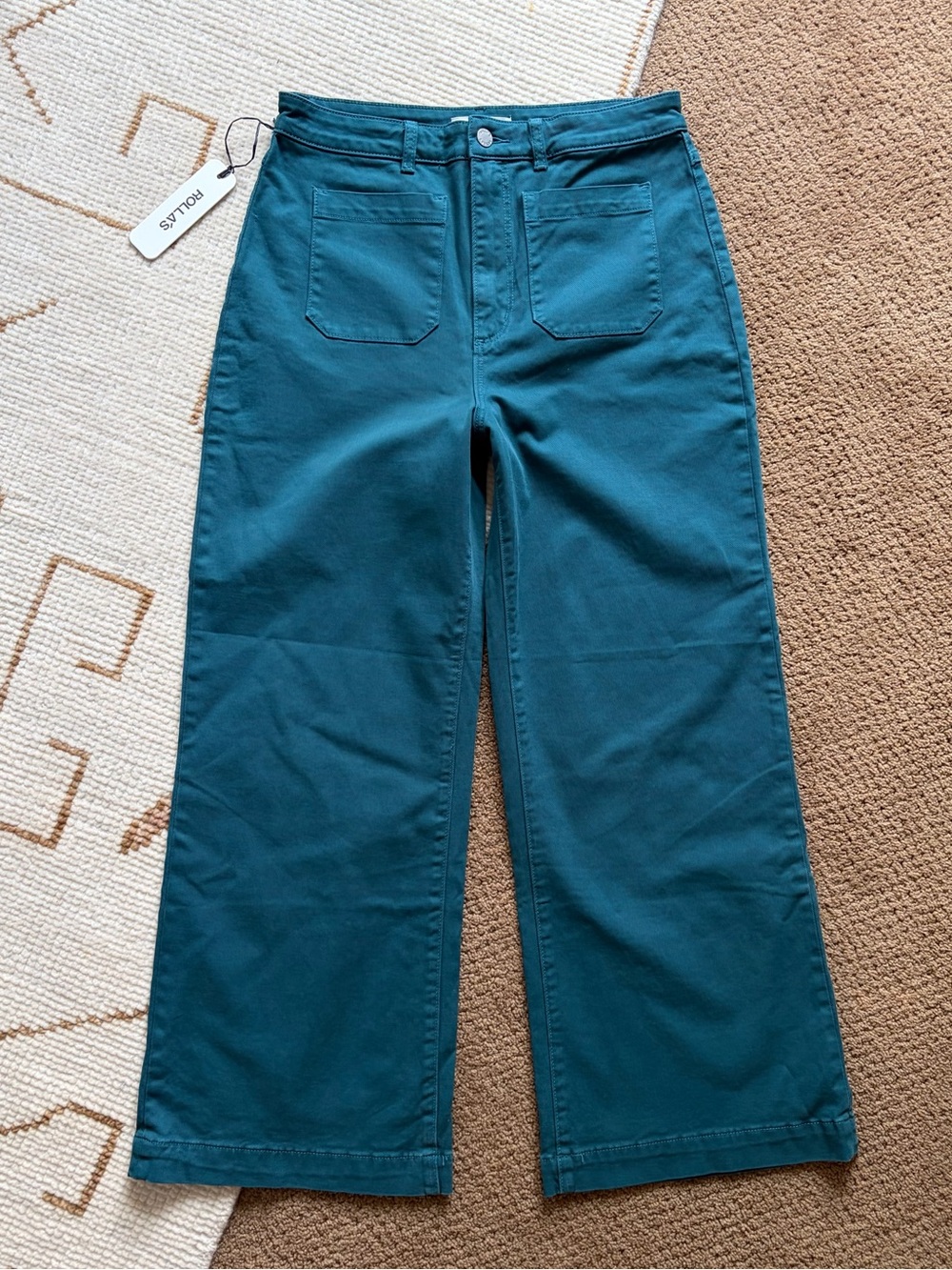 ROLLA’S NWT Women’s Sailor High Rise Wide Leg Jeans Forest Green 31
